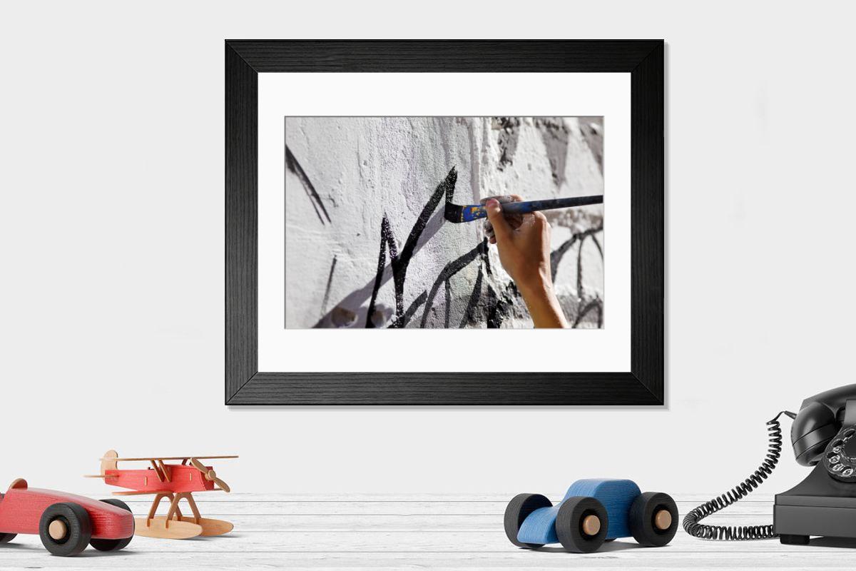 Shown hanging in a room: Modern 14"x12" (36x31cm)