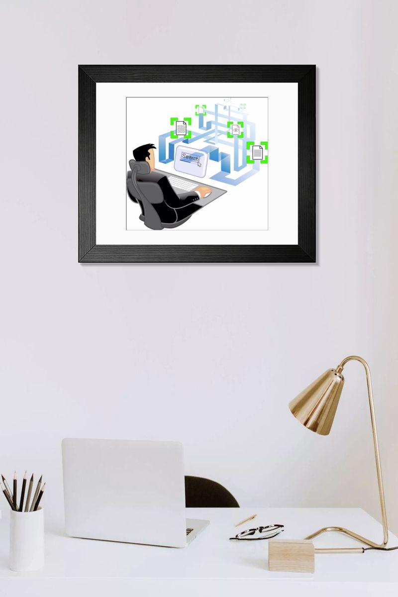 Shown hanging in a room: Modern 14"x12" (36x31cm)