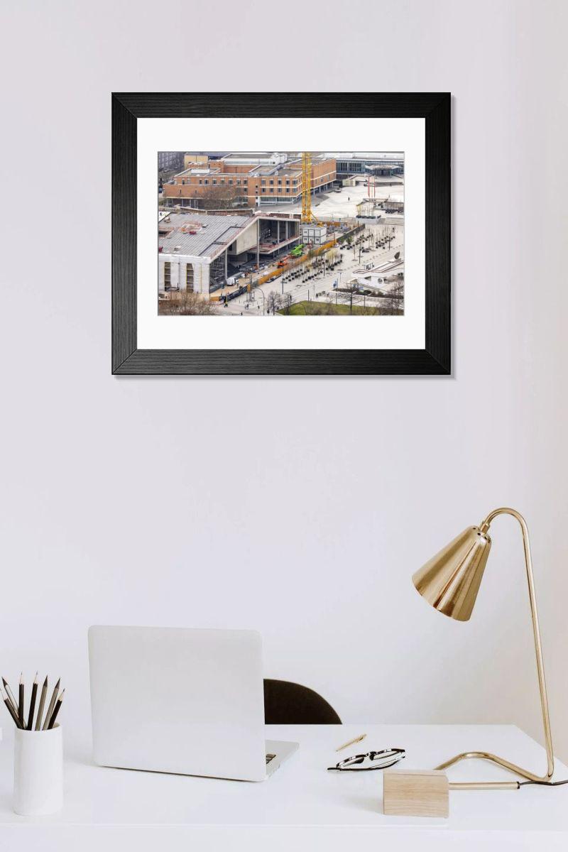 Shown hanging in a room: Modern 14"x12" (36x31cm)