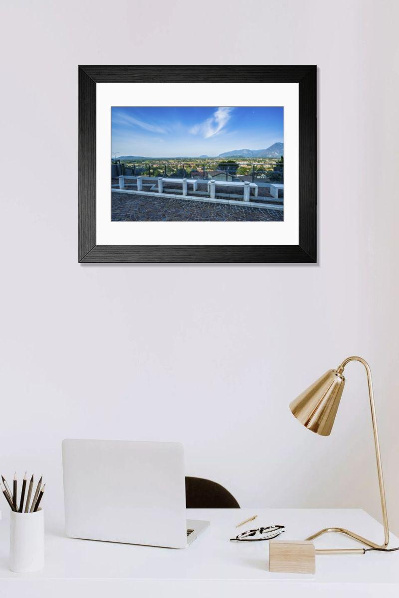 Shown hanging in a room: Modern 14"x12" (36x31cm)