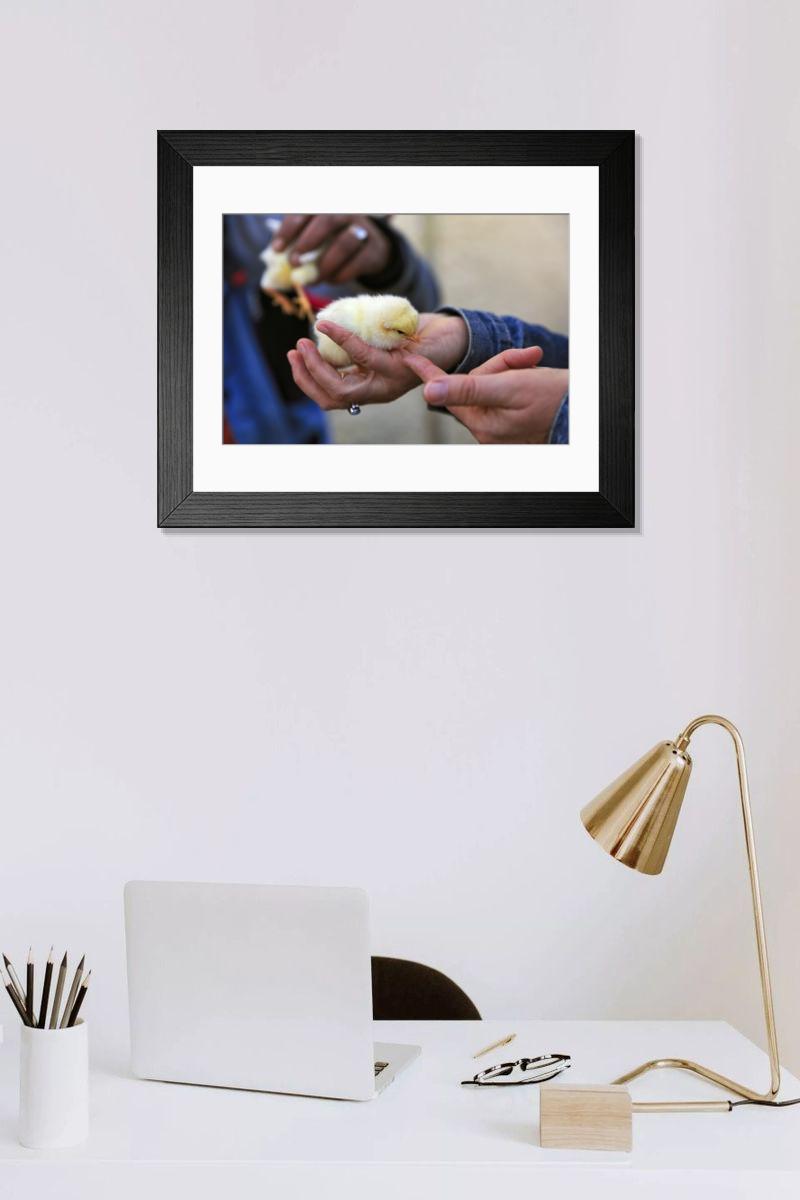 Shown hanging in a room: Modern 14"x12" (36x31cm)