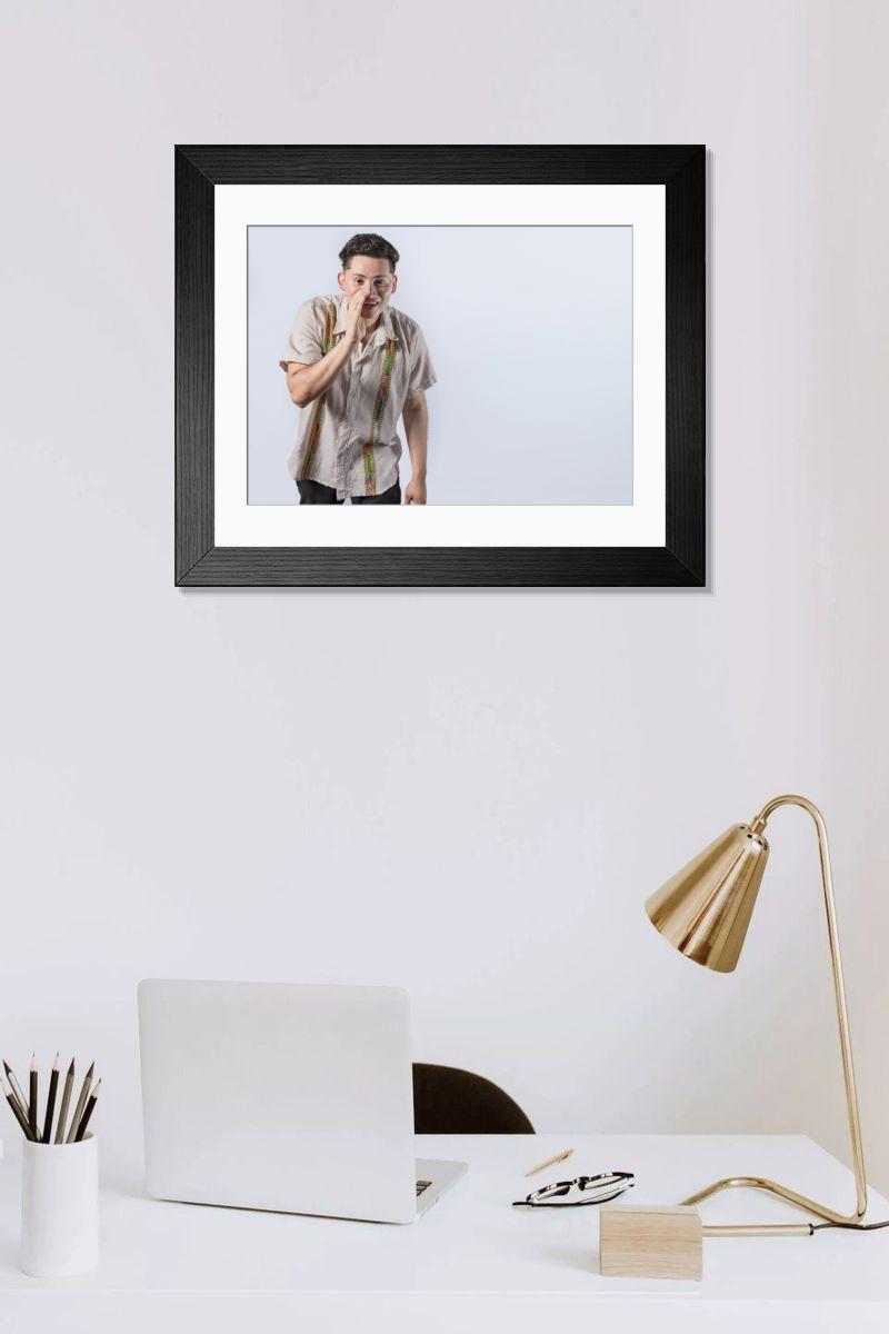 Shown hanging in a room: Modern 14"x12" (36x31cm)