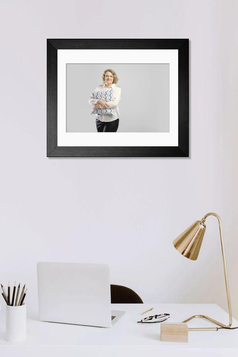 Shown hanging in a room: Modern 14"x12" (36x31cm)