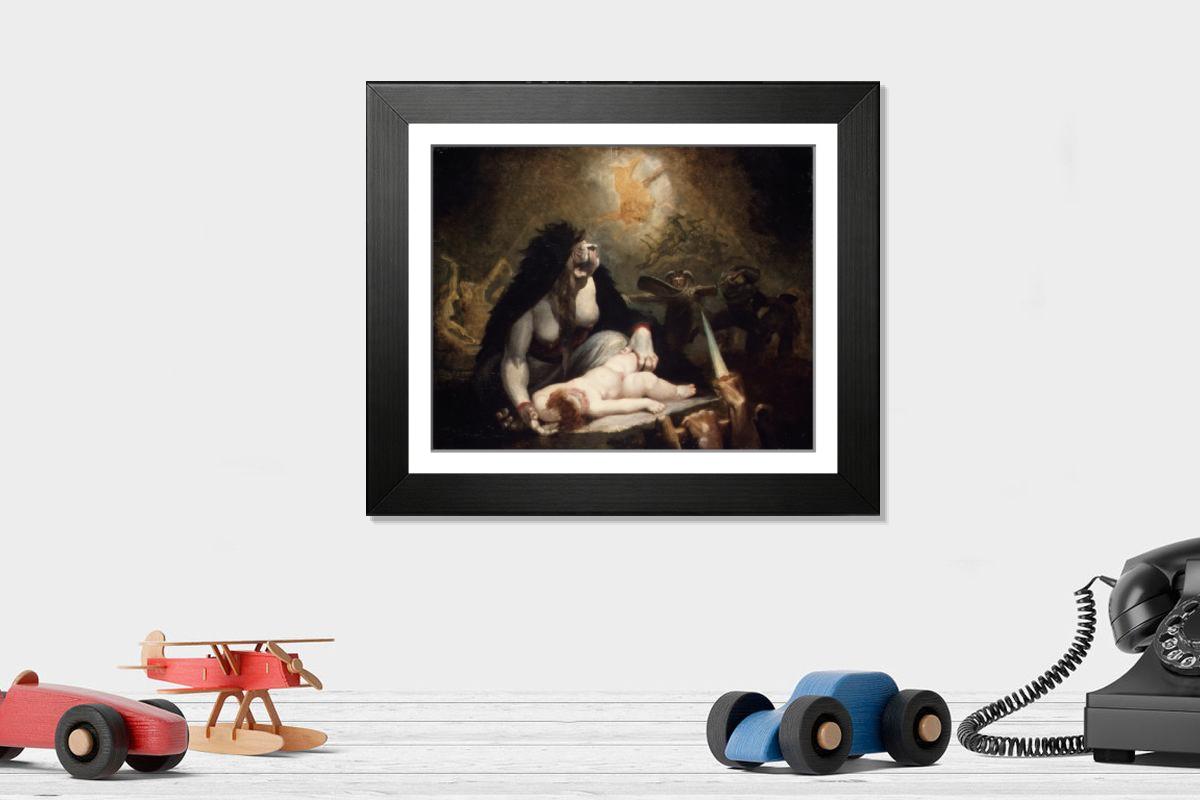 Framed Print of The Night-Hag Visiting Lapland Witches Print, 1796