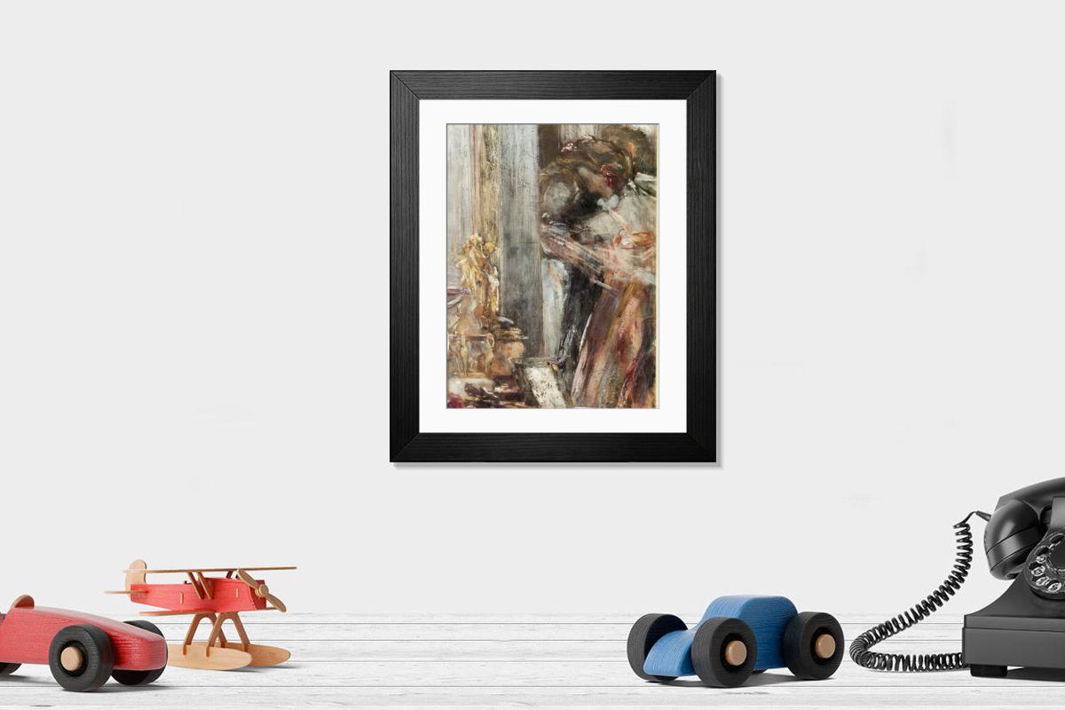 Shown hanging in a room: Modern 14"x12" (36x31cm)