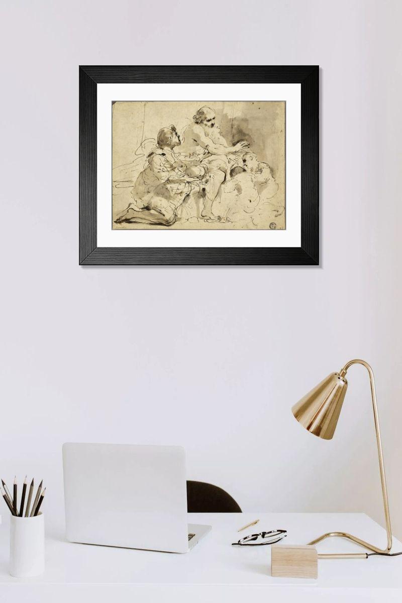 Shown hanging in a room: Modern 14"x12" (36x31cm)