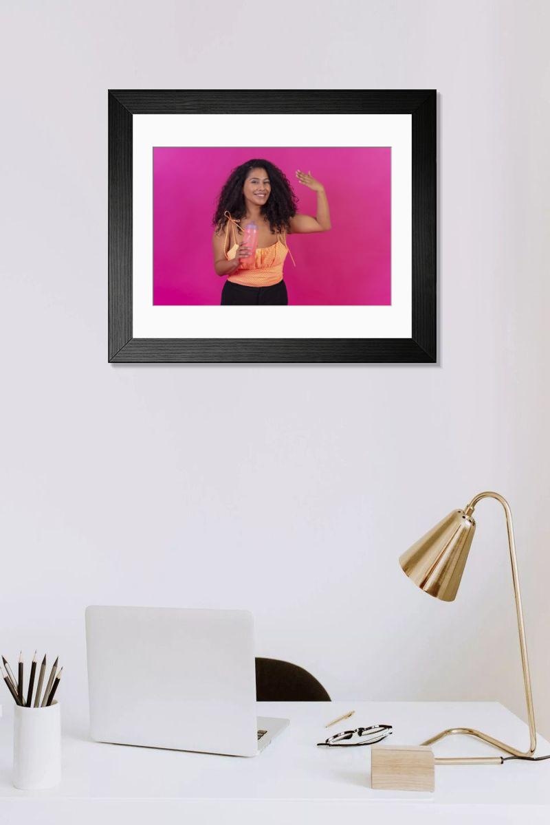 Shown hanging in a room: Modern 14"x12" (36x31cm)