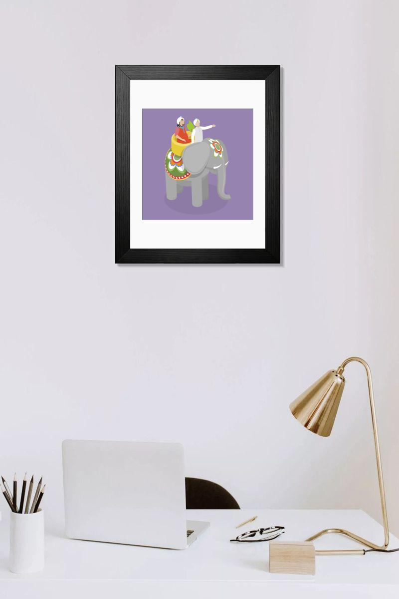 Shown hanging in a room: Modern 14"x12" (36x31cm)