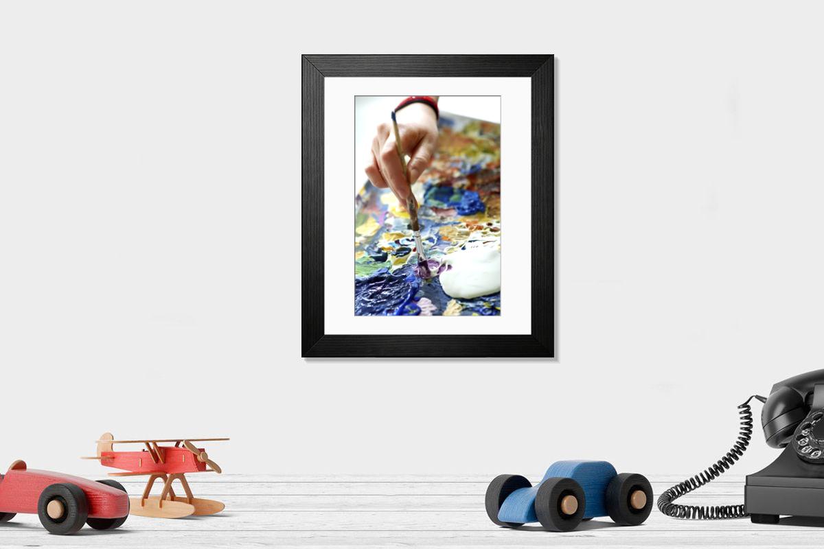 Shown hanging in a room: Modern 14"x12" (36x31cm)
