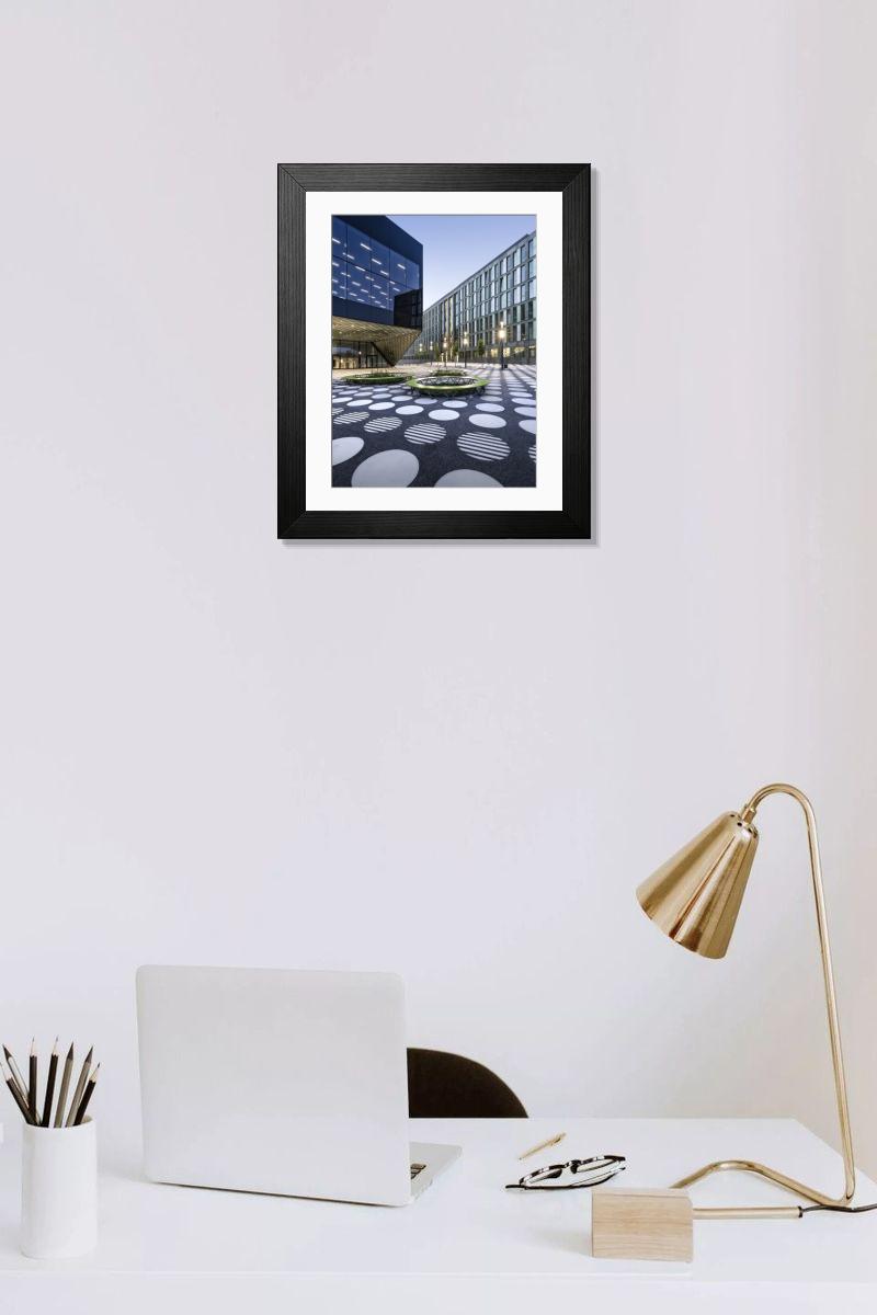 Shown hanging in a room: Modern 14"x12" (36x31cm)
