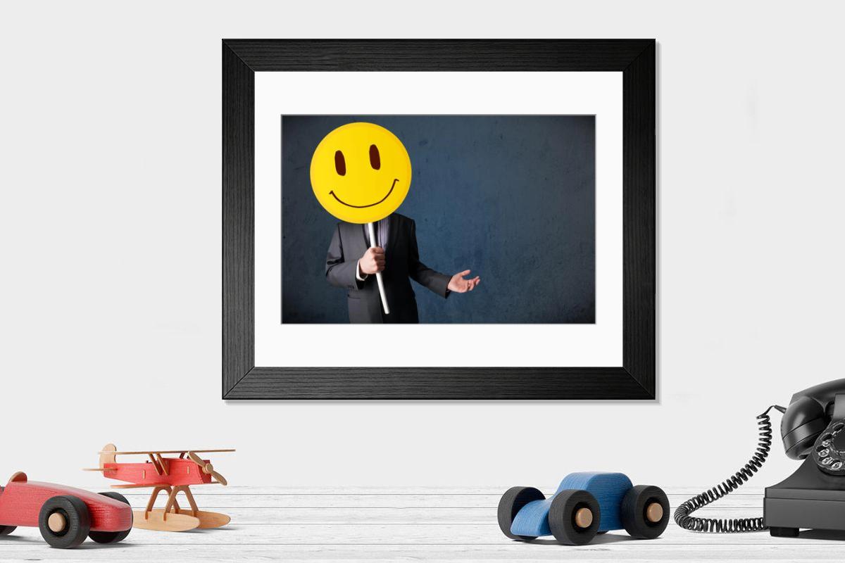 Shown hanging in a room: Modern 14"x12" (36x31cm)