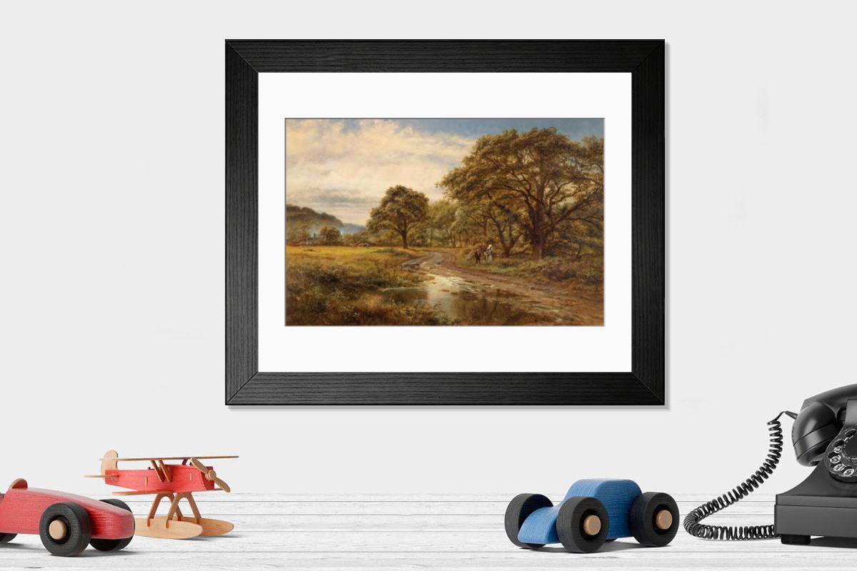 Shown hanging in a room: Modern 14"x12" (36x31cm)
