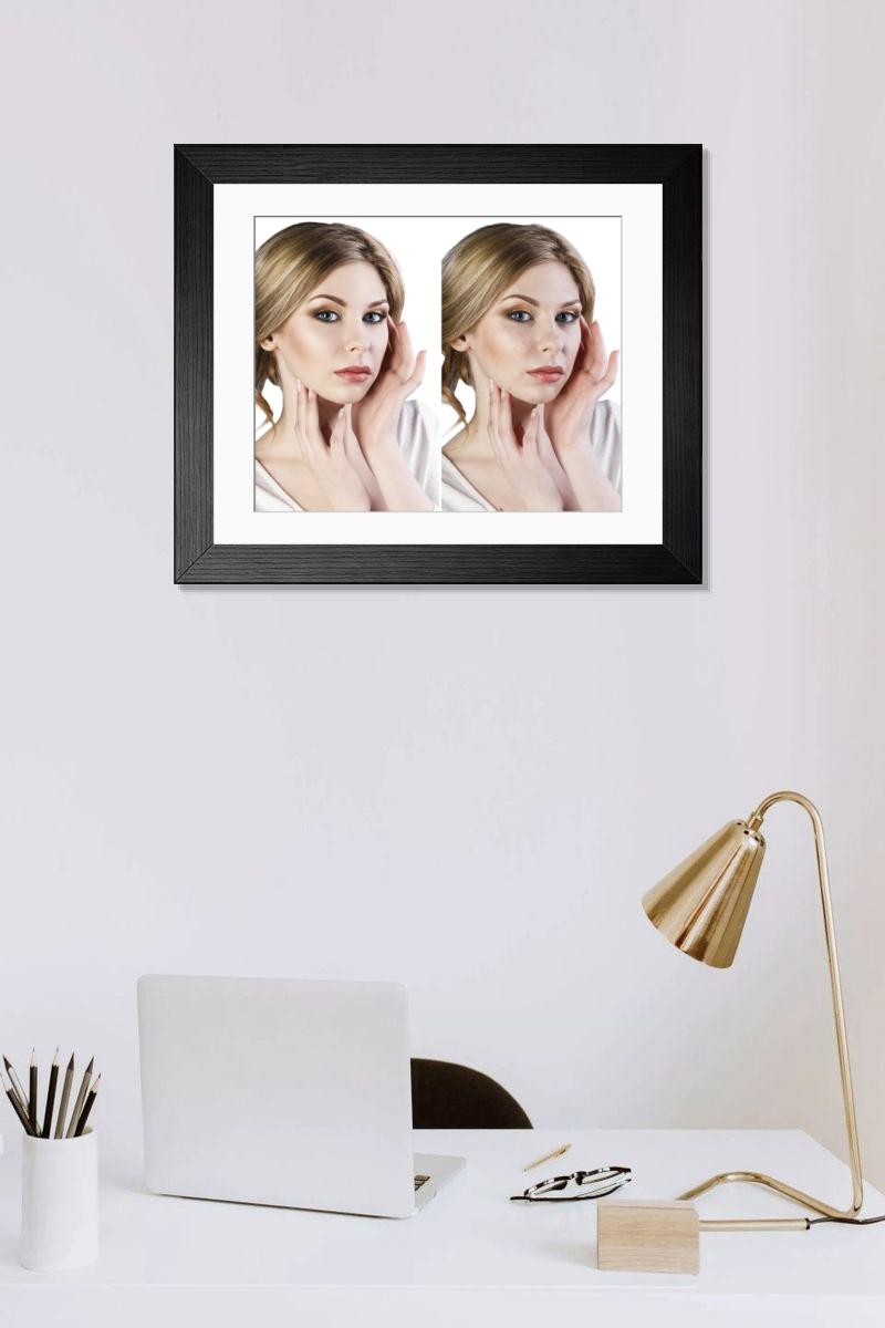 Shown hanging in a room: Modern 14"x12" (36x31cm)