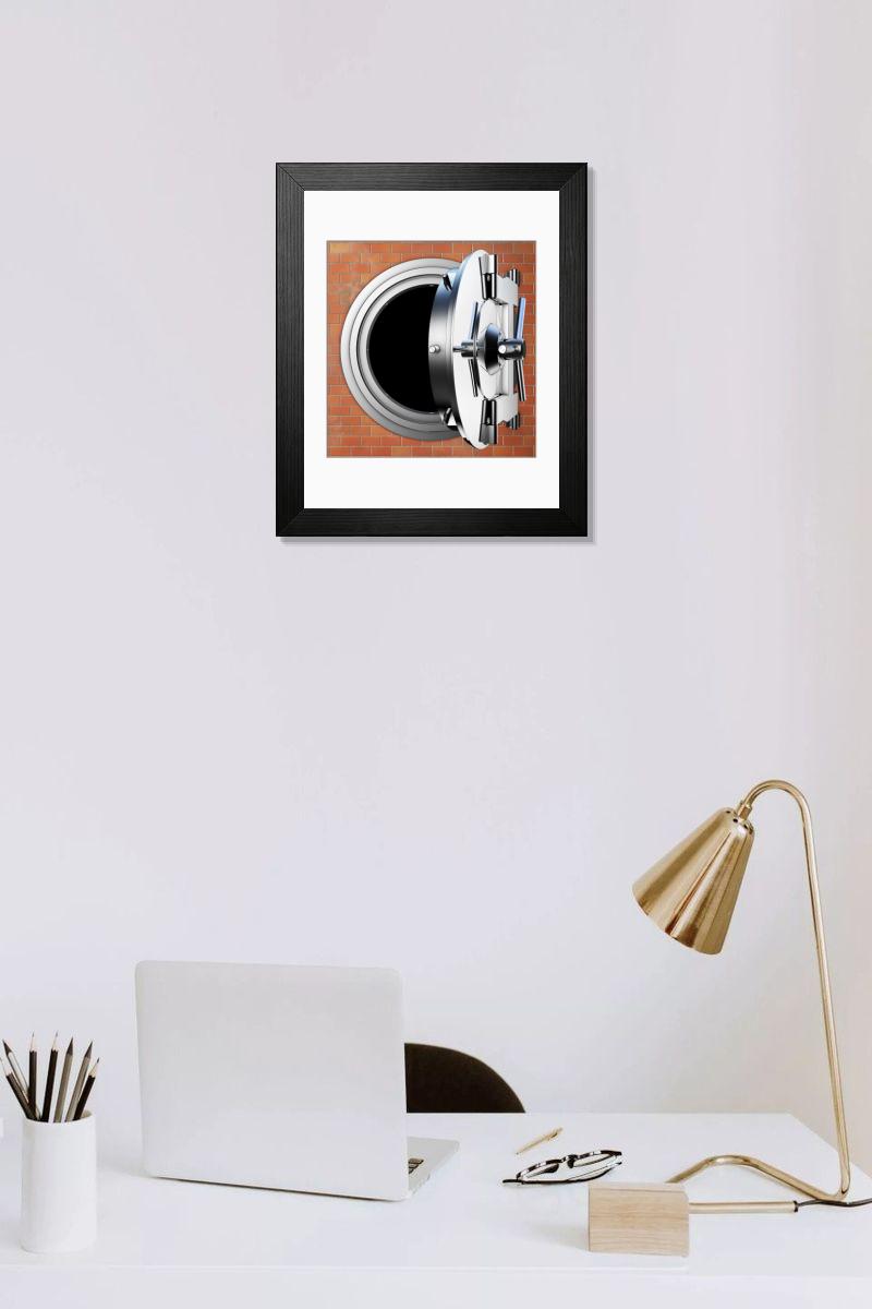 Shown hanging in a room: Modern 14"x12" (36x31cm)