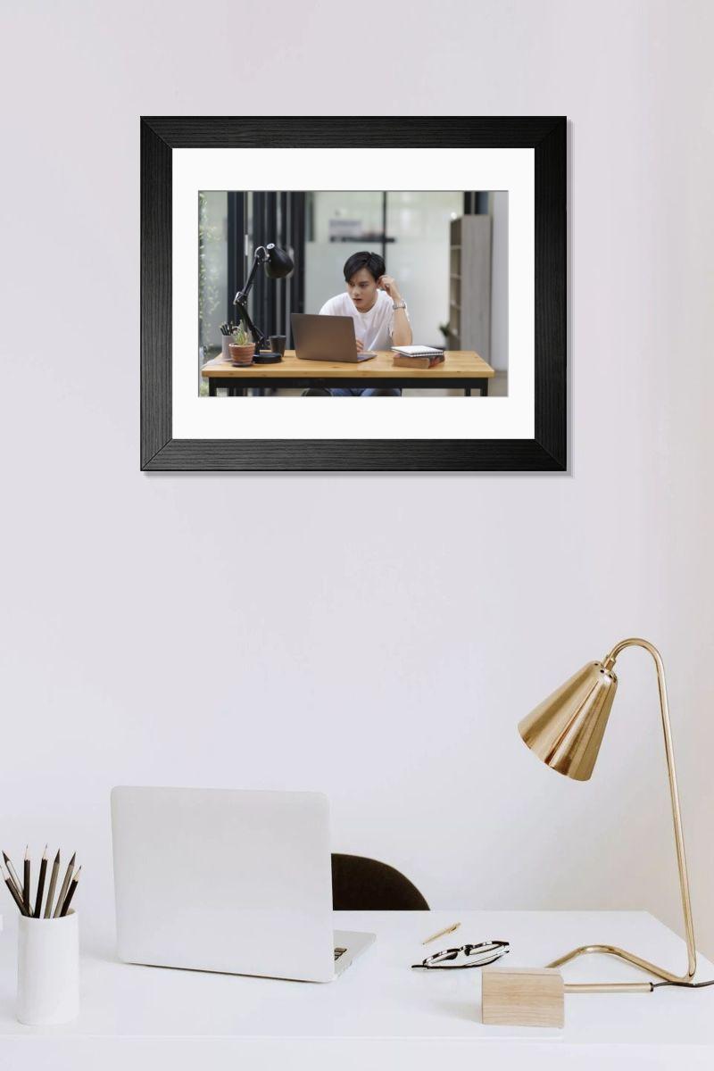 Shown hanging in a room: Modern 14"x12" (36x31cm)