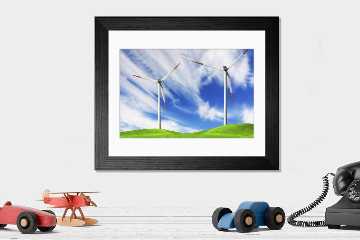 Shown hanging in a room: Modern 14"x12" (36x31cm)
