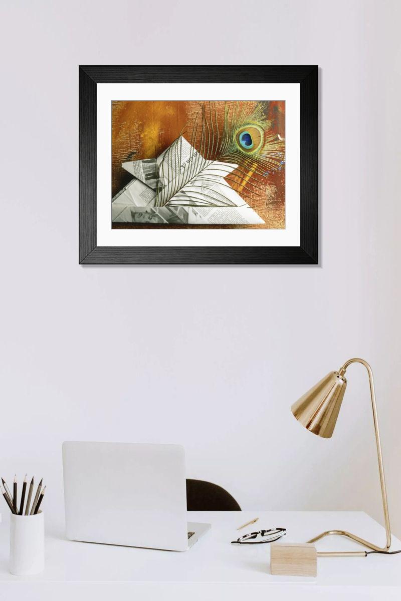 Shown hanging in a room: Modern 14"x12" (36x31cm)