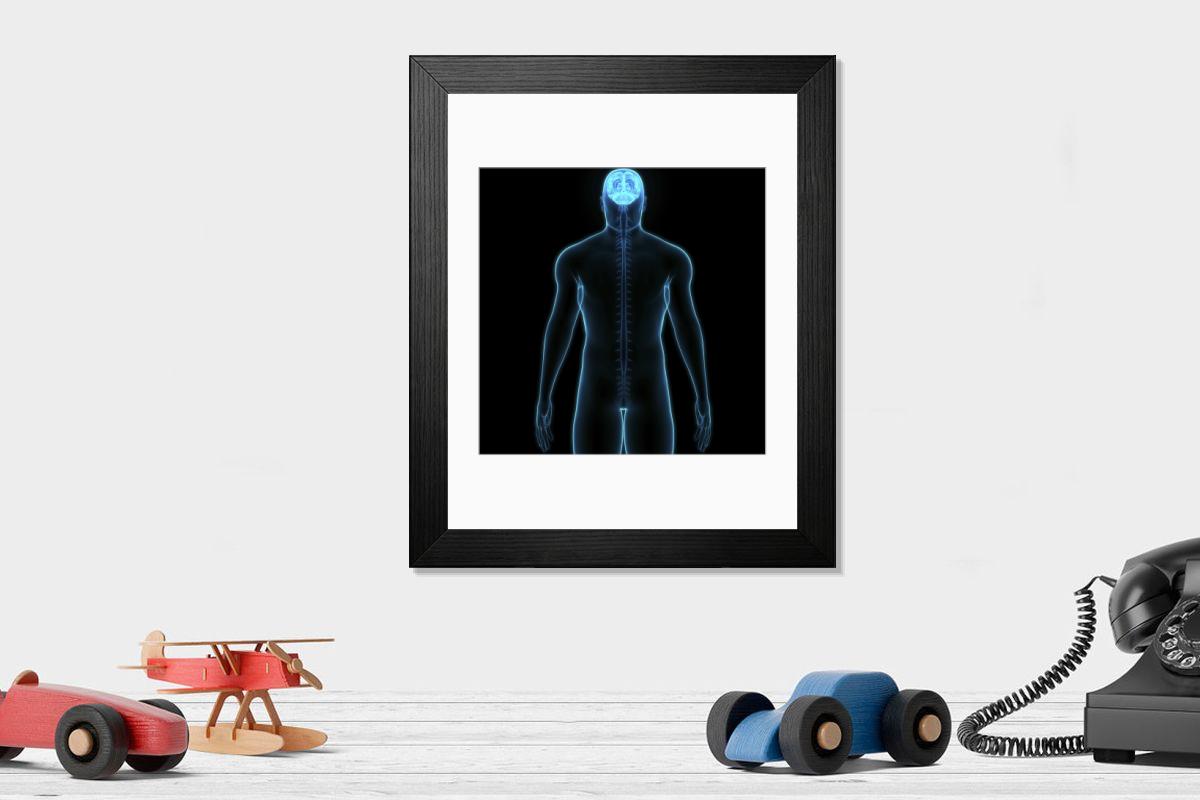 Shown hanging in a room: Modern 14"x12" (36x31cm)