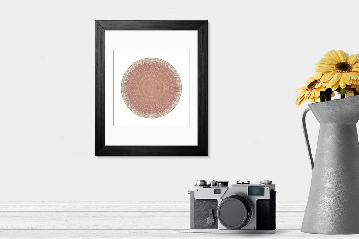 Shown hanging in a room: Modern 14"x12" (36x31cm)