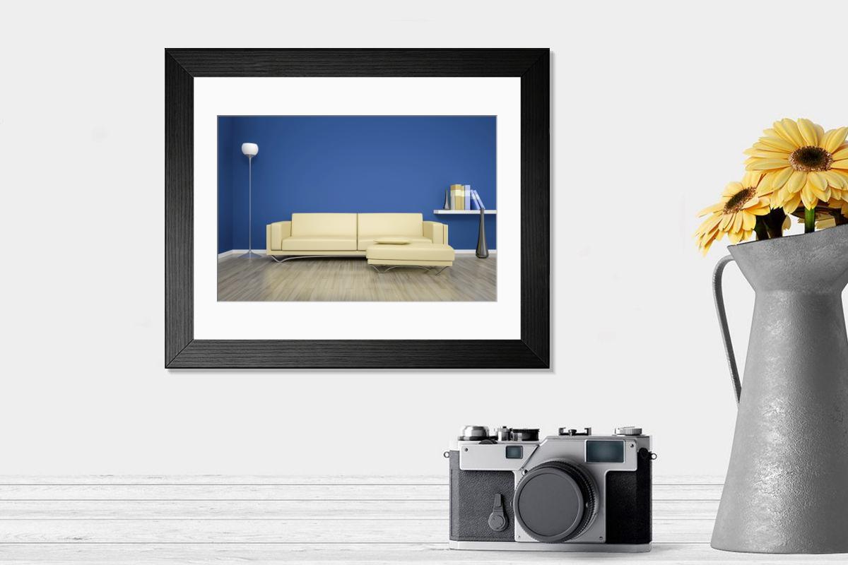 Shown hanging in a room: Modern 14"x12" (36x31cm)
