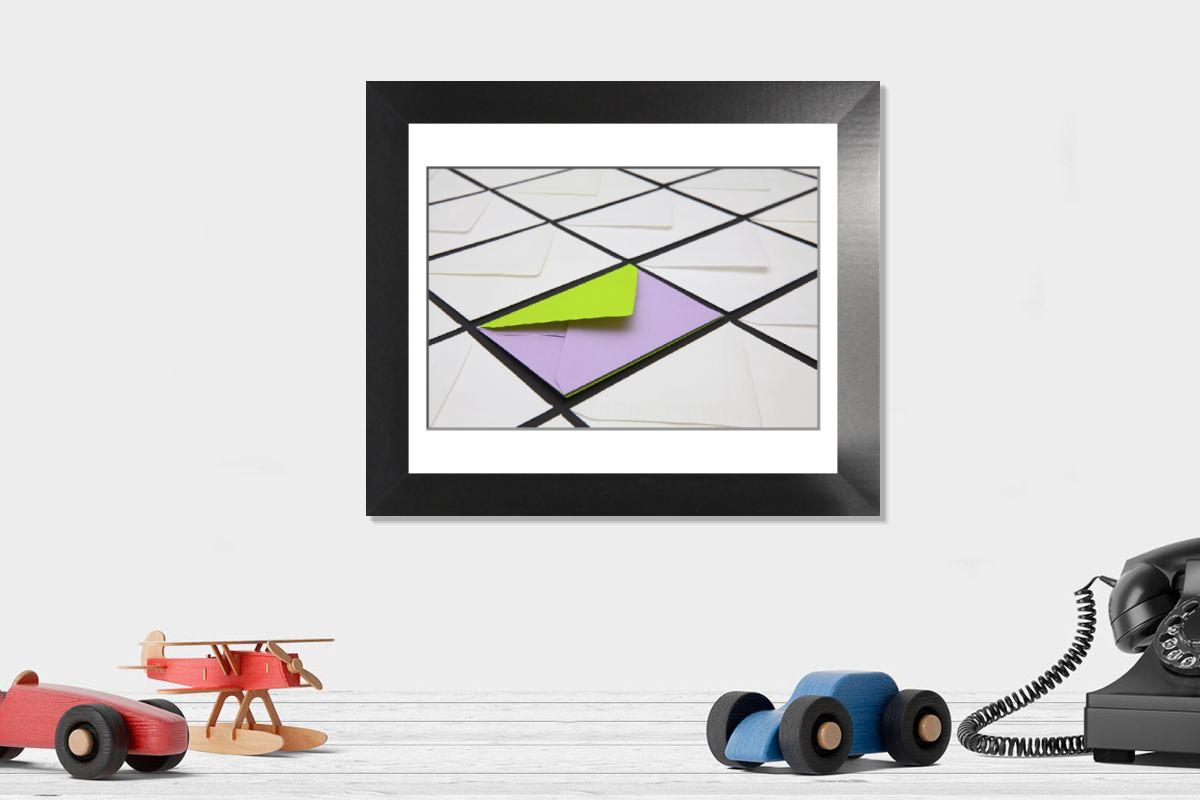 Shown hanging in a room: Modern 12"x10"