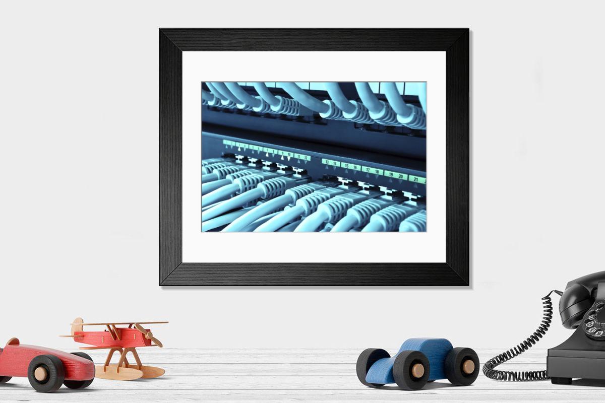 Shown hanging in a room: Modern 14"x12" (36x31cm)