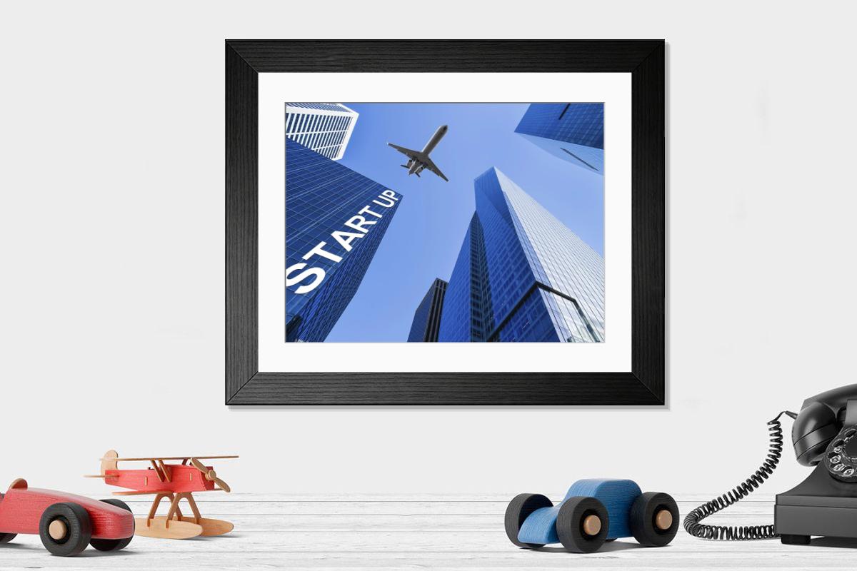Shown hanging in a room: Modern 14"x12" (36x31cm)