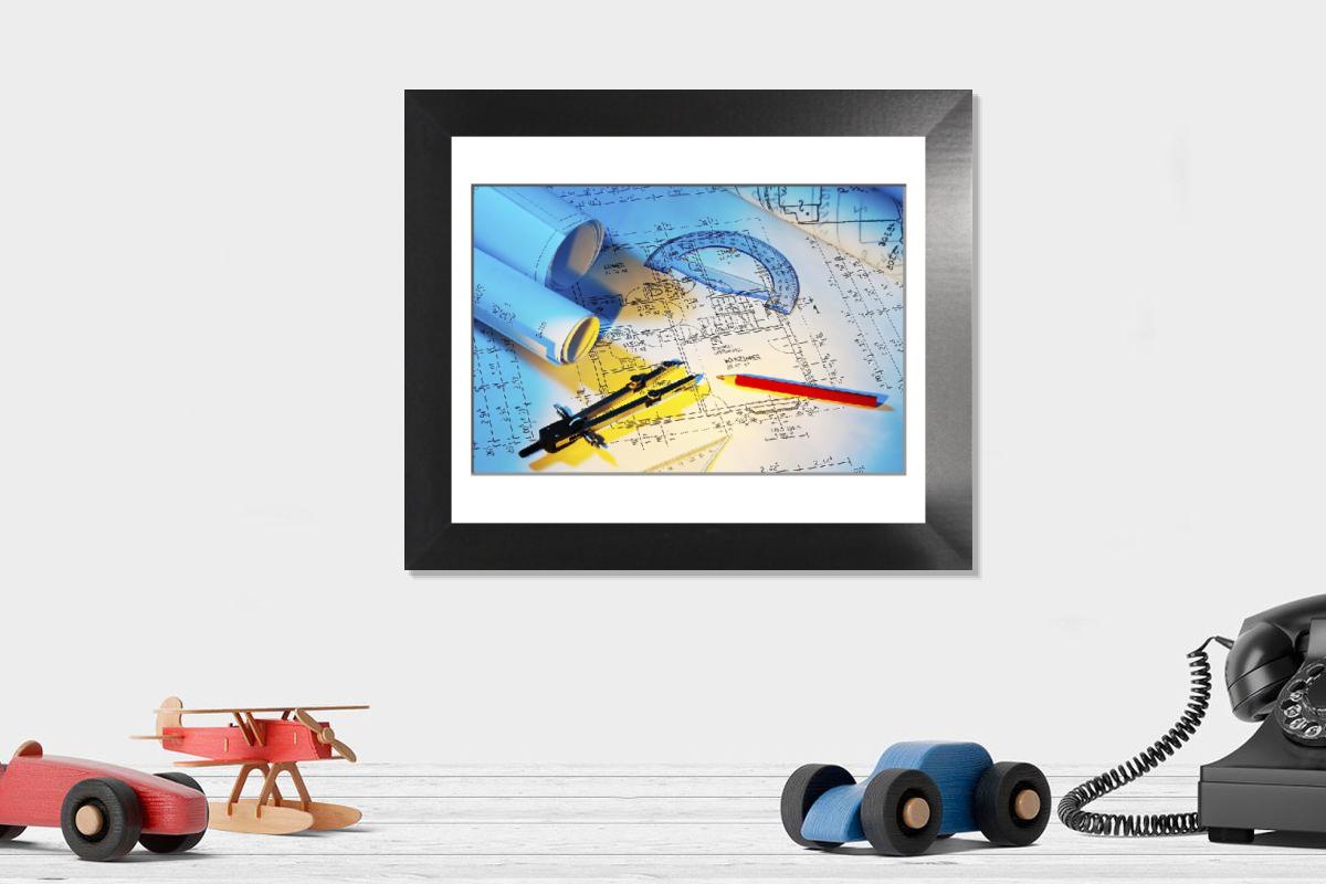 Shown hanging in a room: Modern 12"x10"