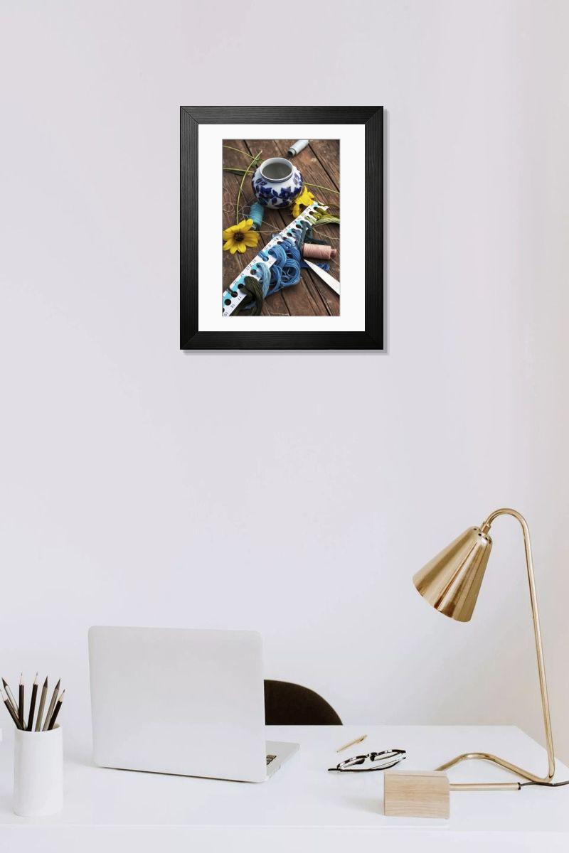 Shown hanging in a room: Modern 14"x12" (36x31cm)