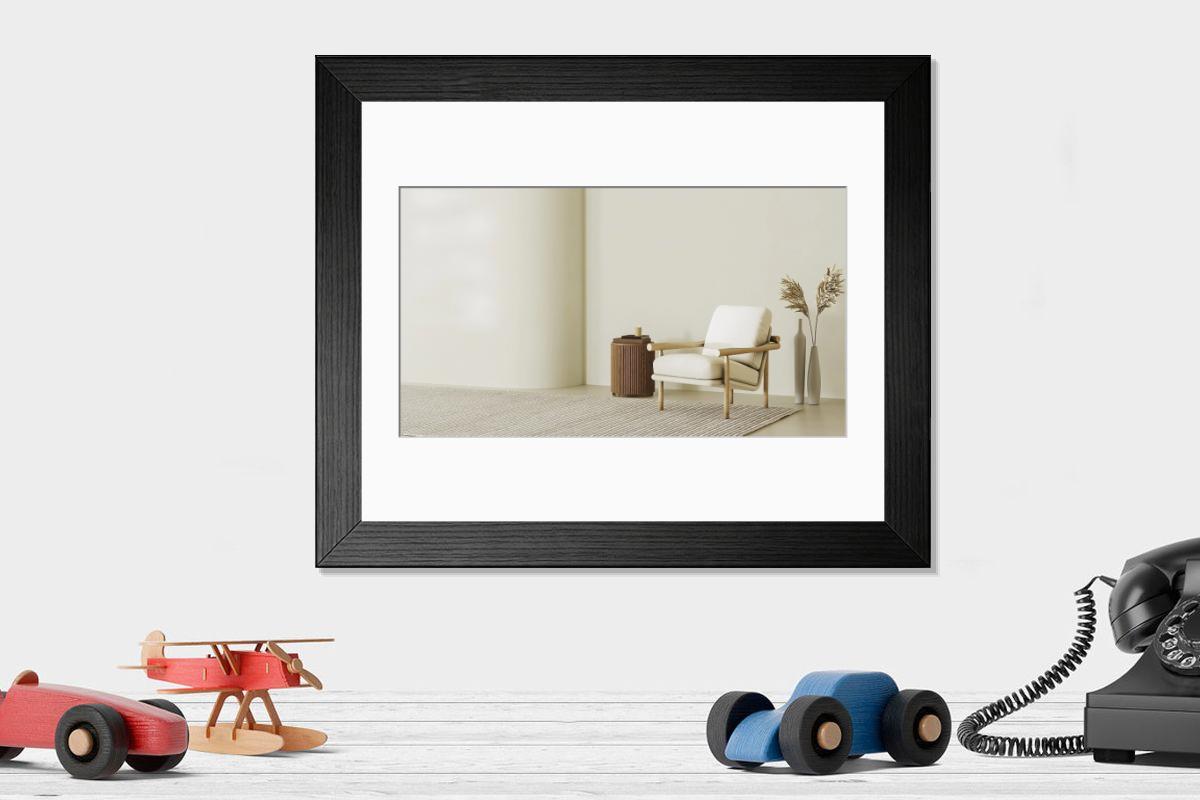 Shown hanging in a room: Modern 14"x12" (36x31cm)