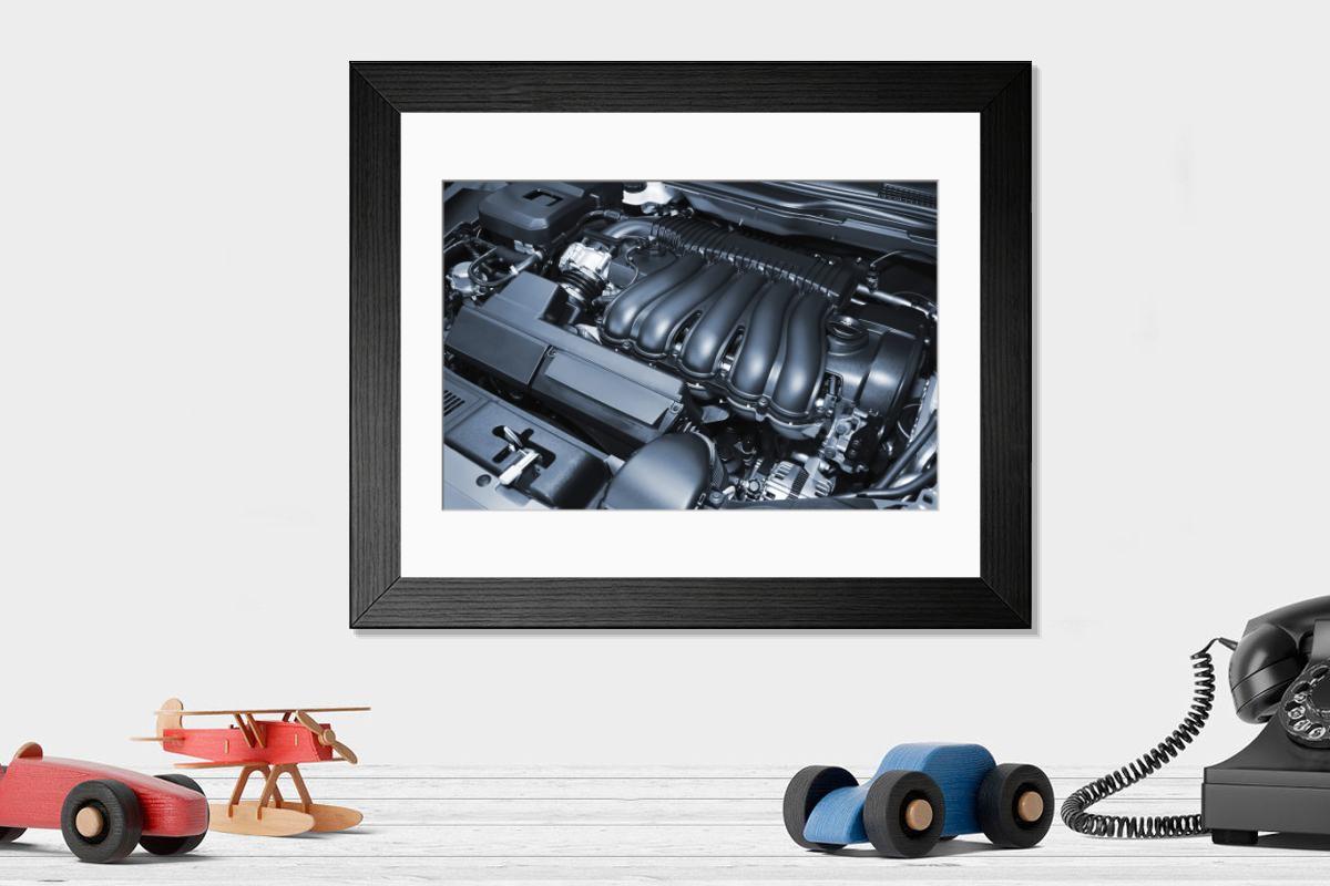 Shown hanging in a room: Modern 14"x12" (36x31cm)