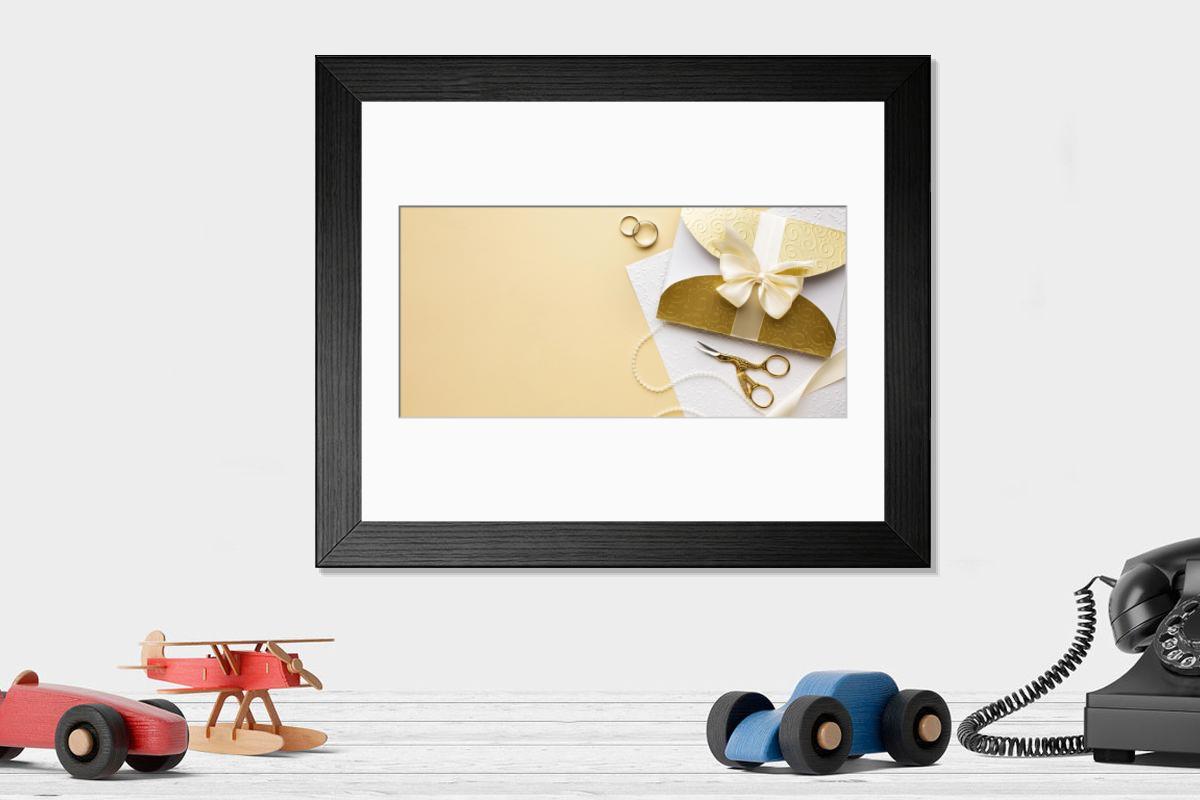 Shown hanging in a room: Modern 14"x12" (36x31cm)