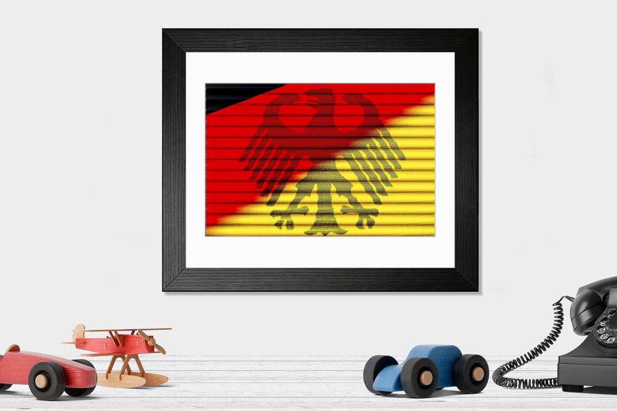 Shown hanging in a room: Modern 14"x12" (36x31cm)