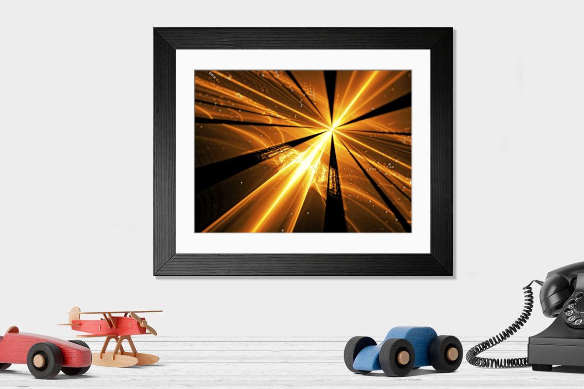 Shown hanging in a room: Modern 14"x12" (36x31cm)