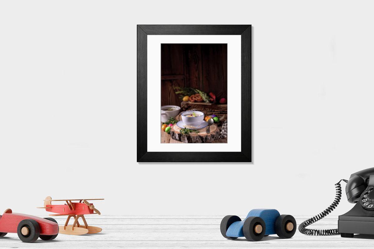 Shown hanging in a room: Modern 14"x12" (36x31cm)