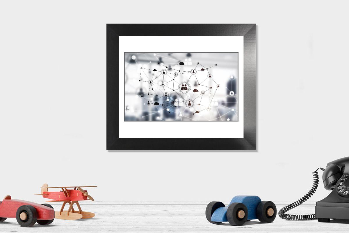 Shown hanging in a room: Modern 12"x10"
