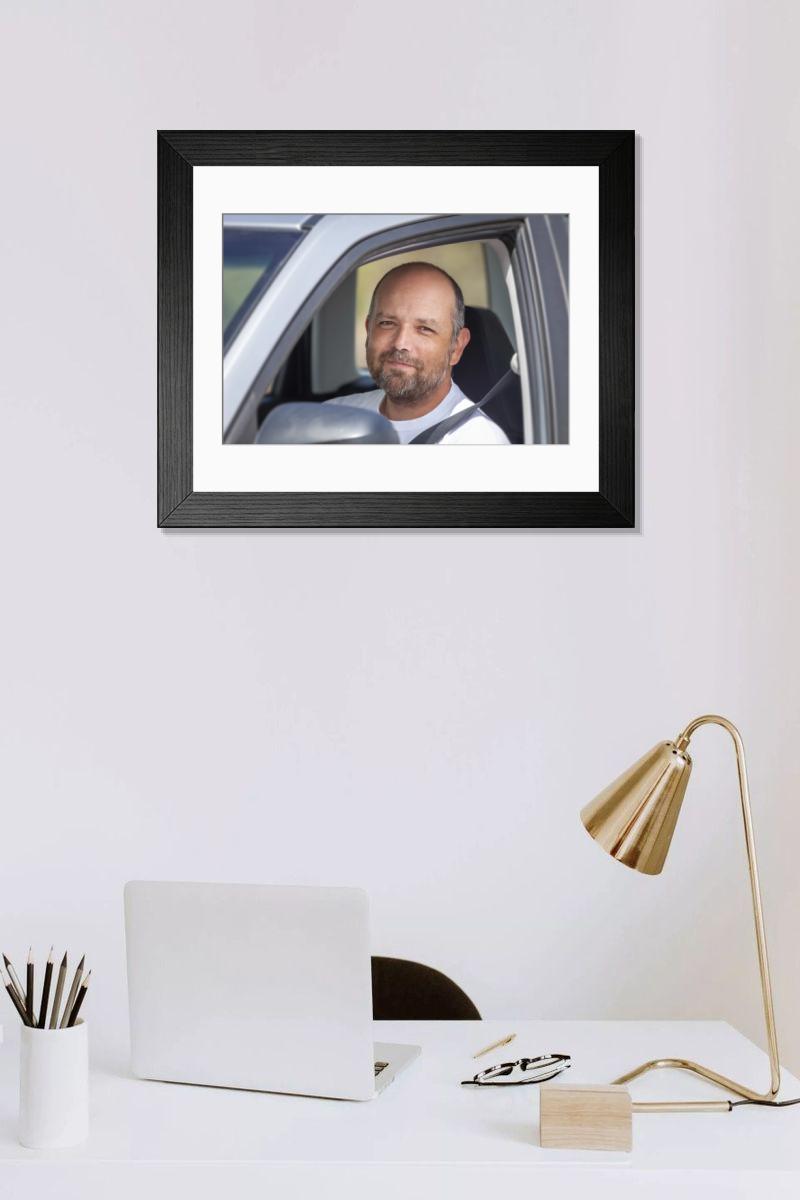 Shown hanging in a room: Modern 14"x12" (36x31cm)