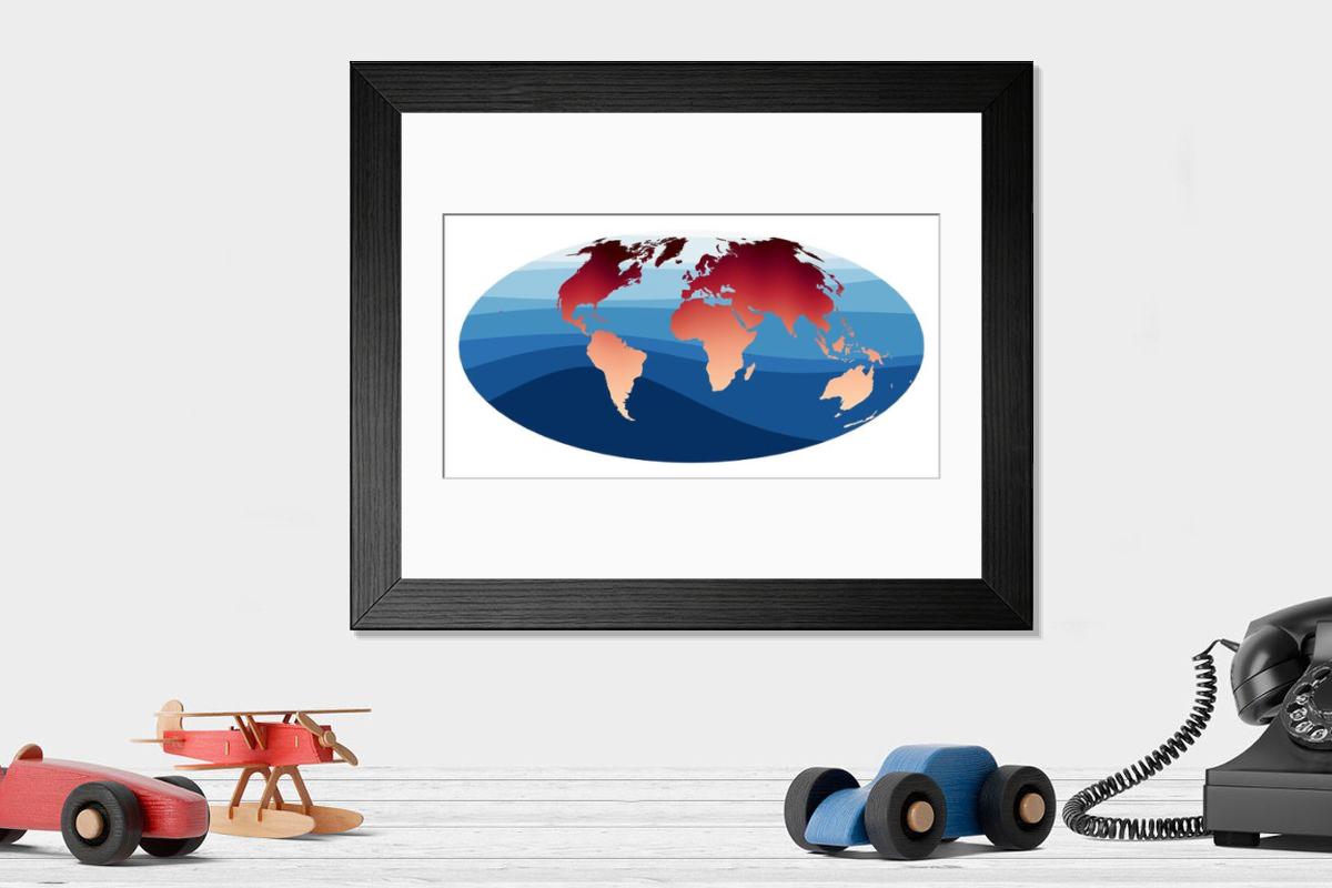 Shown hanging in a room: Modern 14"x12" (36x31cm)