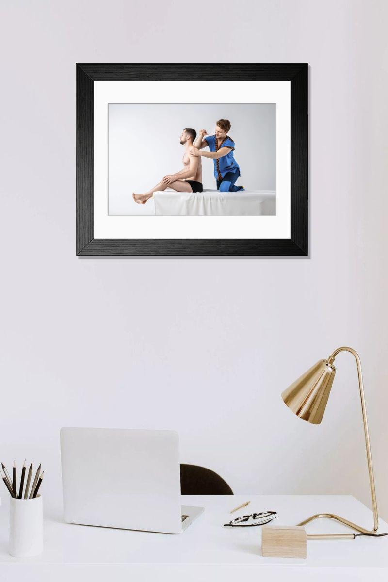 Shown hanging in a room: Modern 14"x12" (36x31cm)