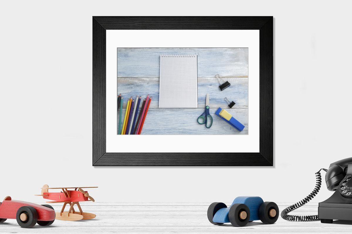 Shown hanging in a room: Modern 14"x12" (36x31cm)