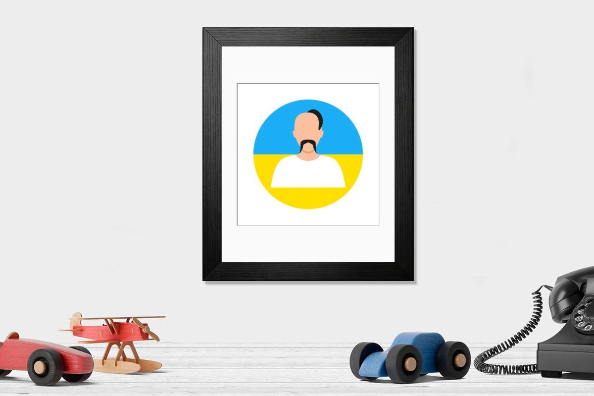 Shown hanging in a room: Modern 14"x12" (36x31cm)