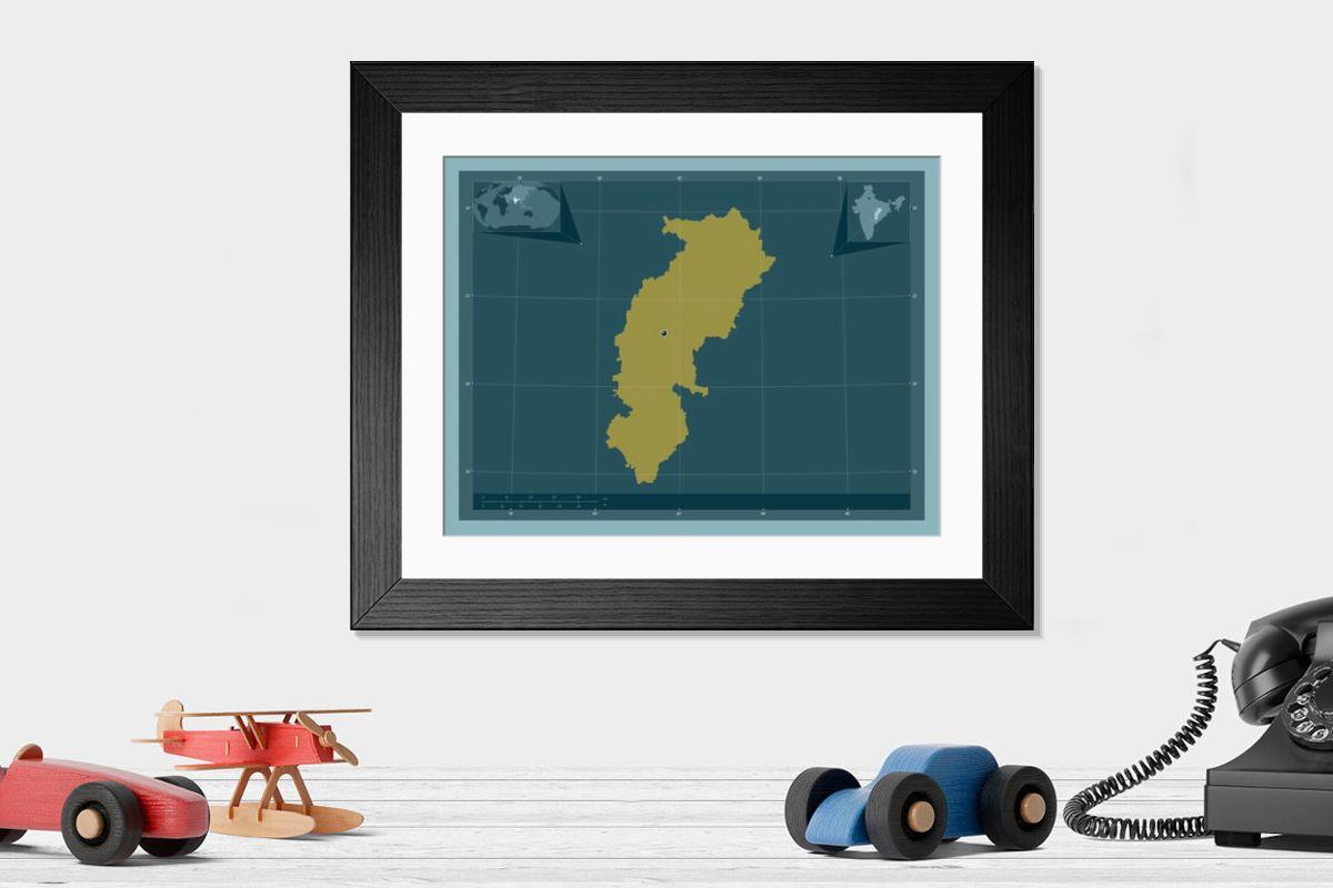 Shown hanging in a room: Modern 14"x12" (36x31cm)
