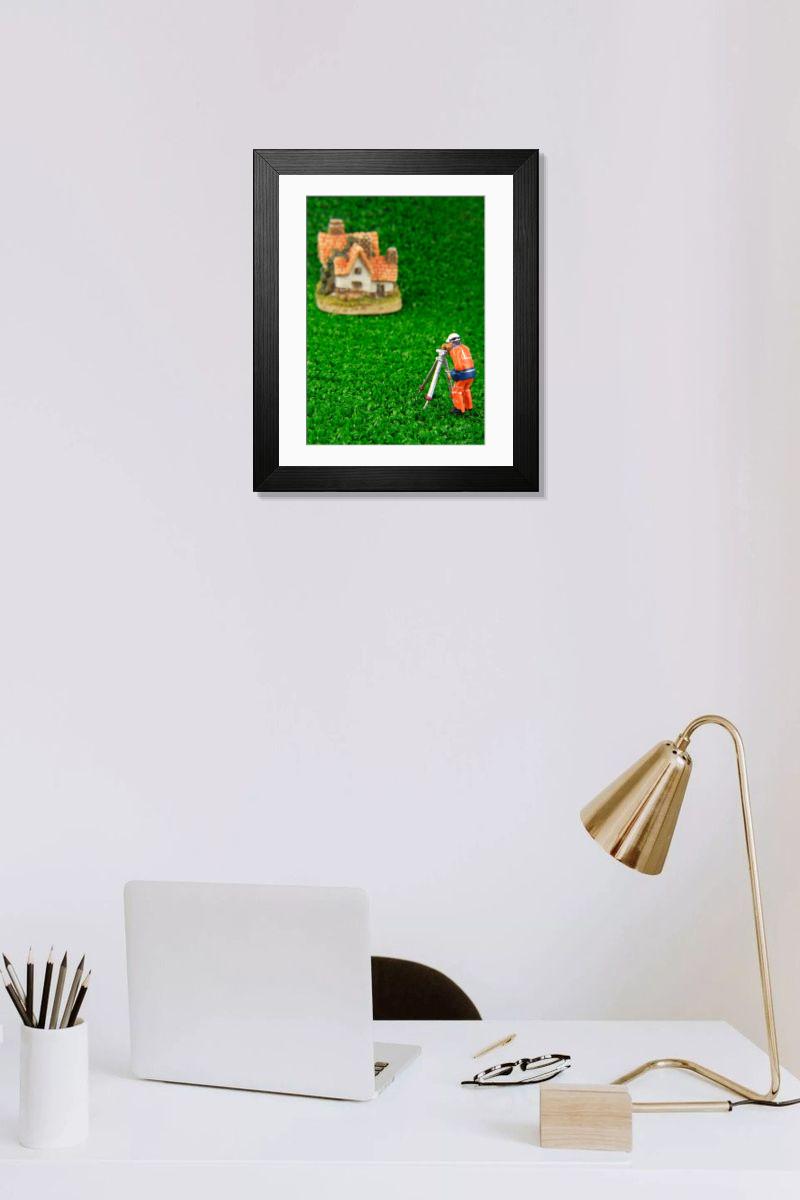 Shown hanging in a room: Modern 14"x12" (36x31cm)