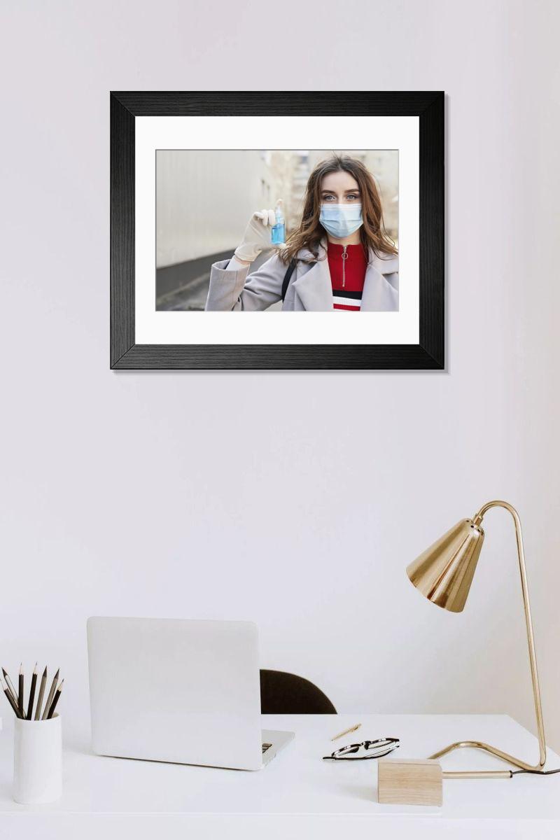 Shown hanging in a room: Modern 14"x12" (36x31cm)