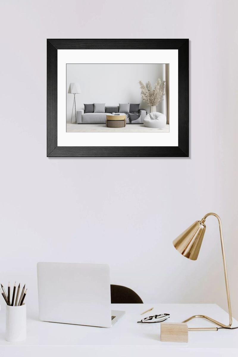 Shown hanging in a room: Modern 14"x12" (36x31cm)