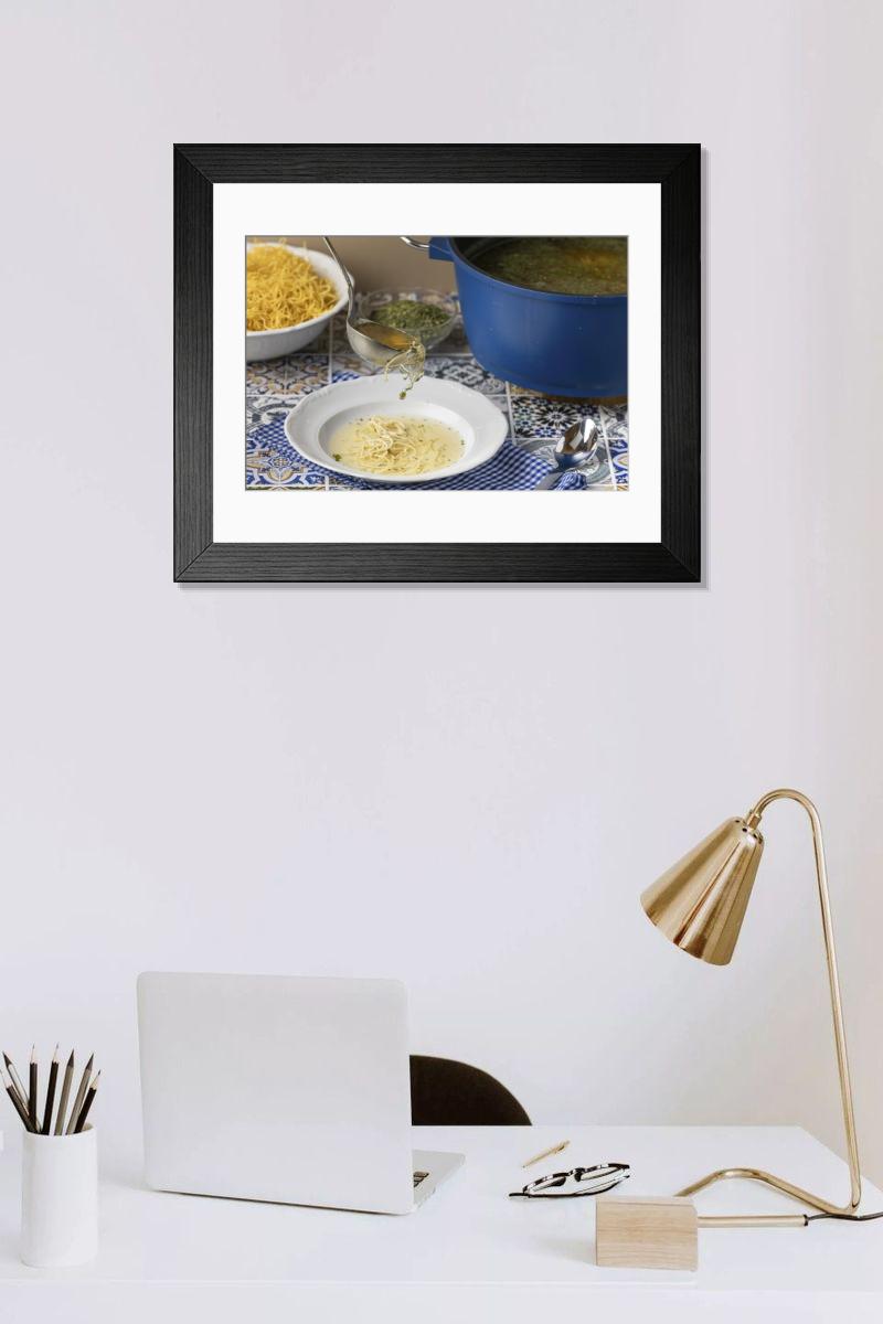 Shown hanging in a room: Modern 14"x12" (36x31cm)