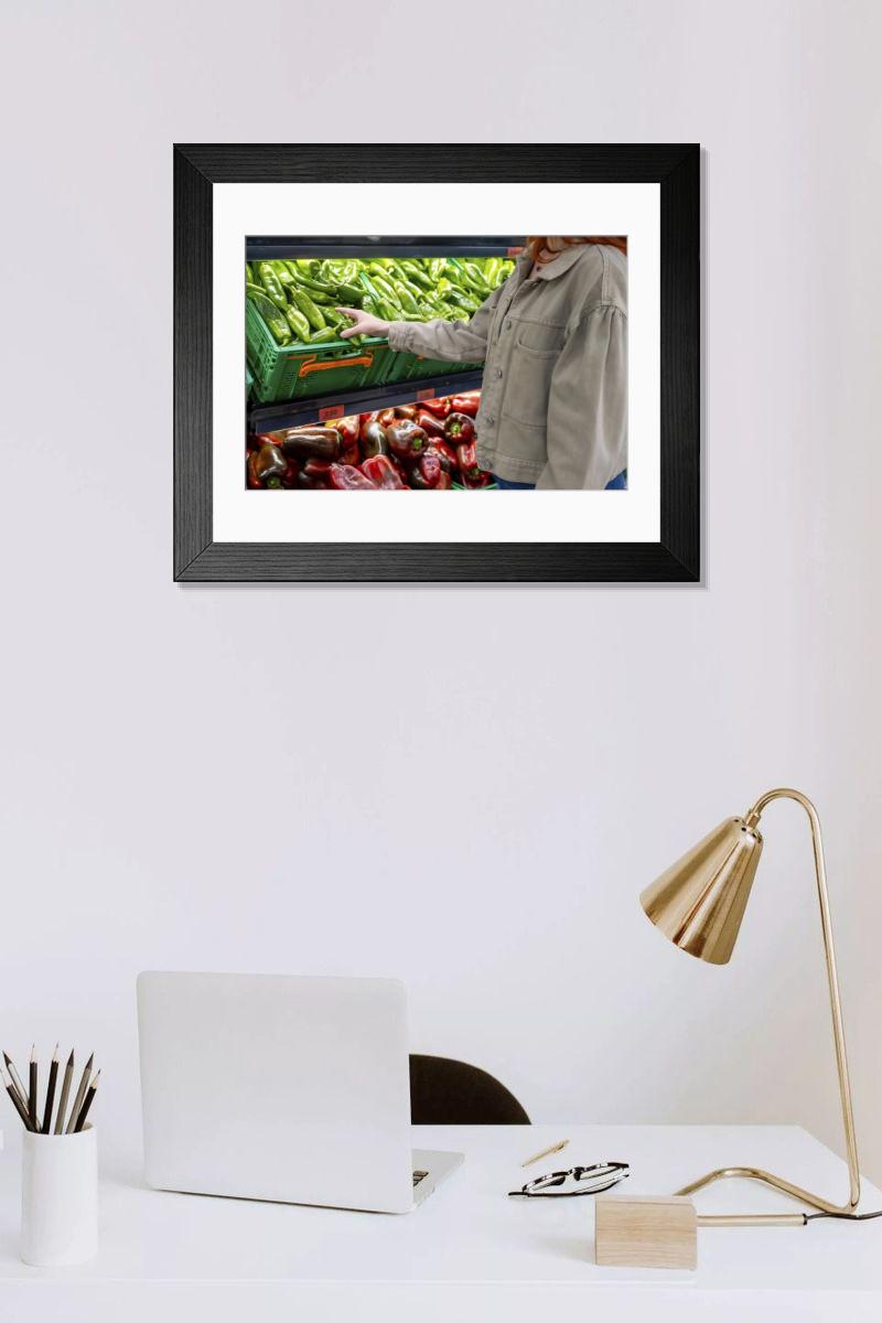 Shown hanging in a room: Modern 14"x12" (36x31cm)