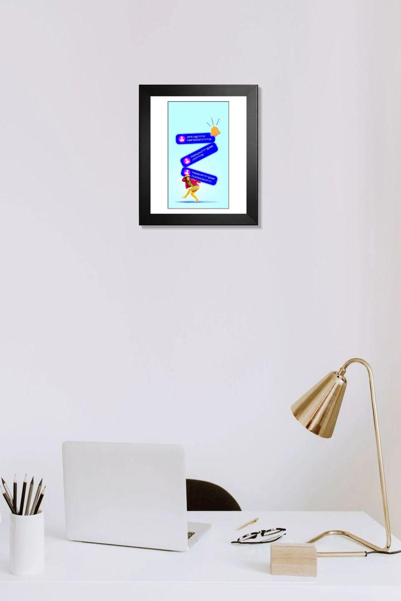 Shown hanging in a room: Modern 12"x10"