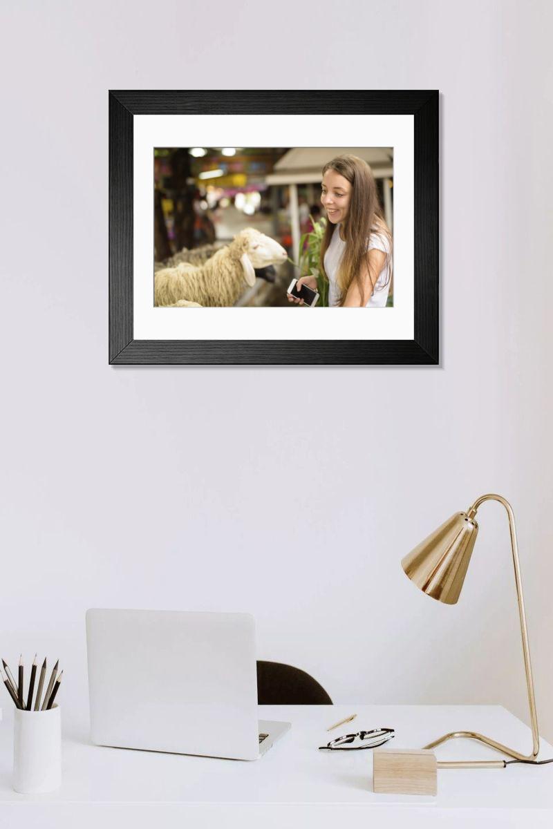 Shown hanging in a room: Modern 14"x12" (36x31cm)
