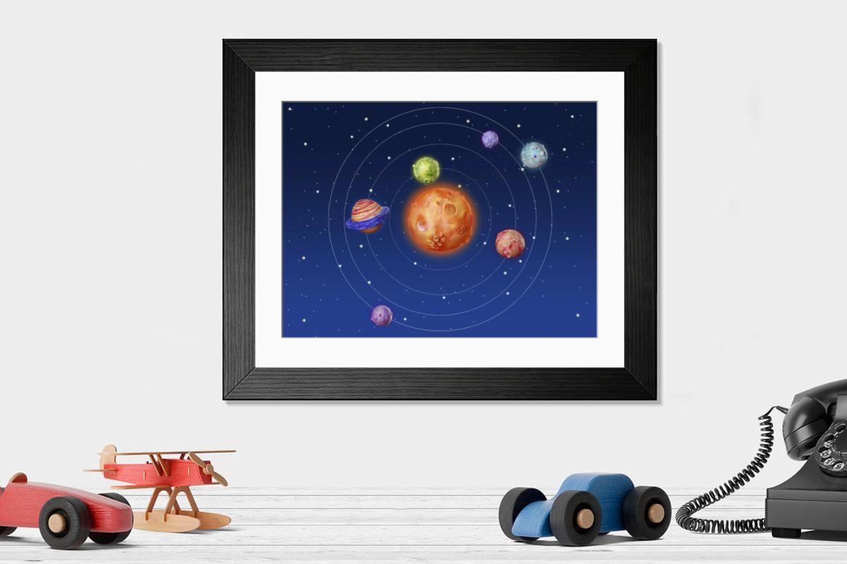 Shown hanging in a room: Modern 14"x12" (36x31cm)
